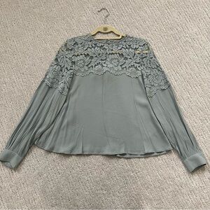 H&M Lace Teal Blouse Size 4